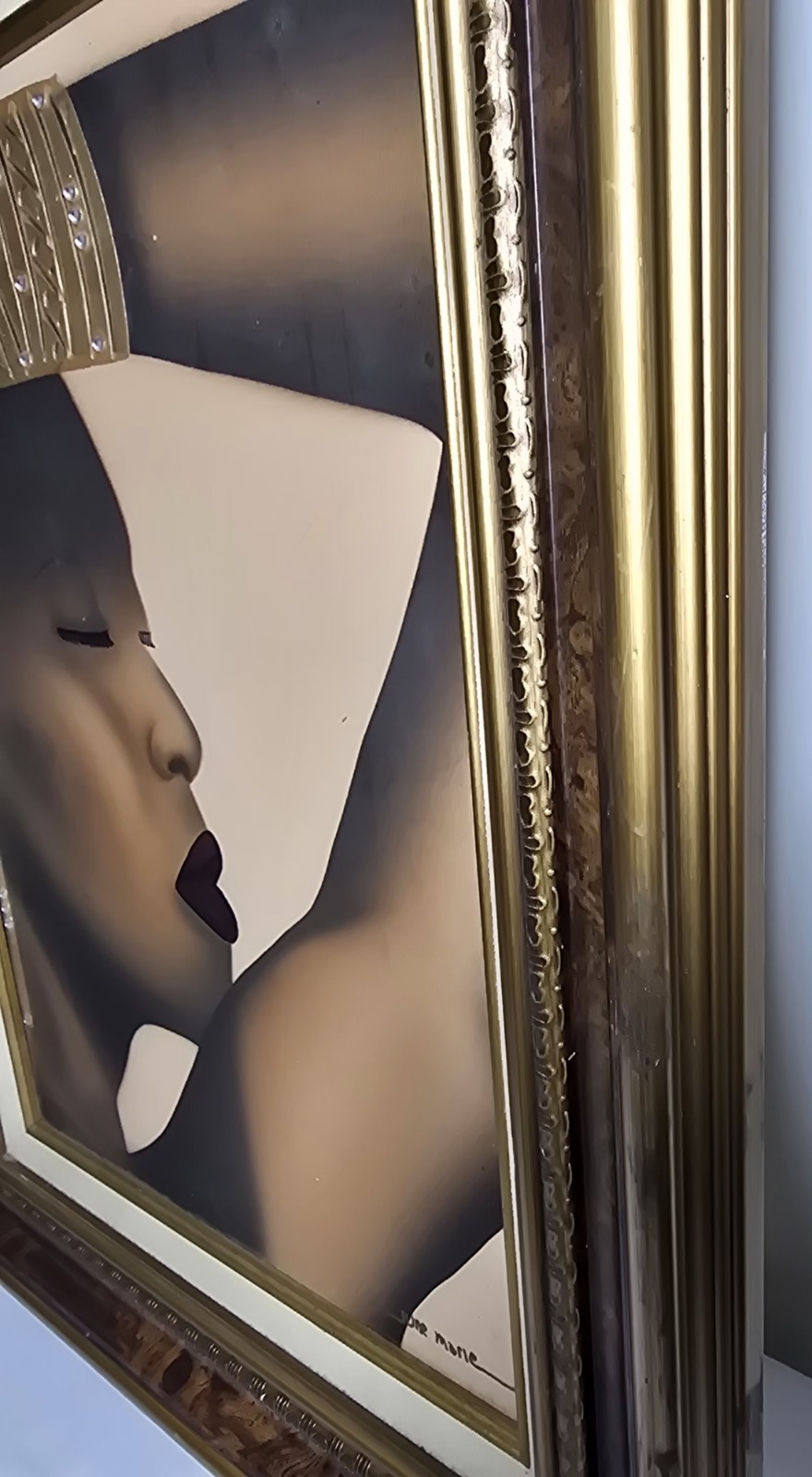 JUNE MARIE Contemporary, Art Deco Original Oil on Canvas African American Woman