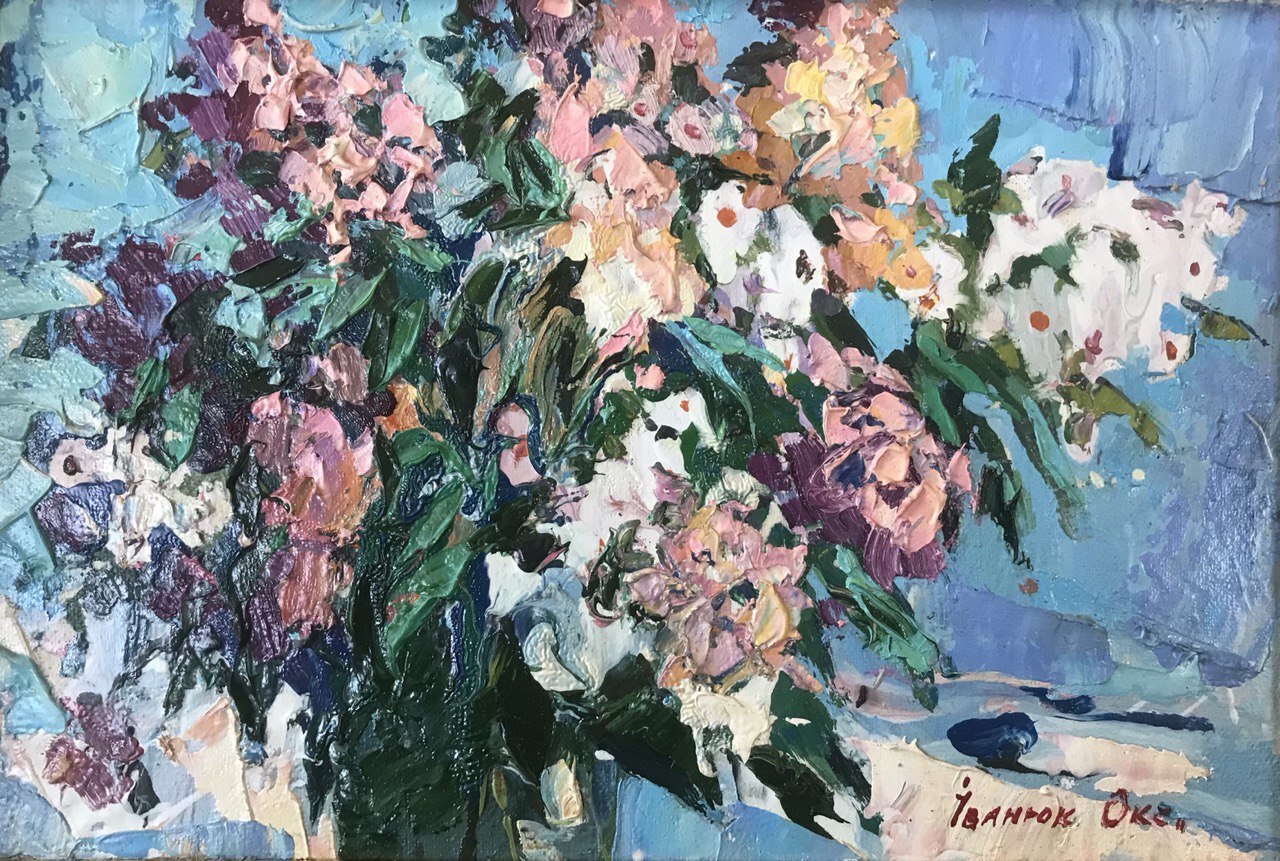 Oil Painting Canvas Flower Extravaganza Kalenyuk O Original Framed nKalen772