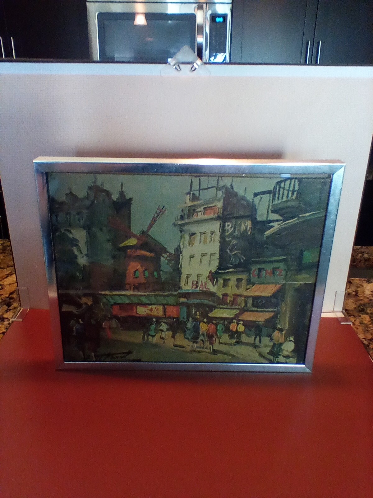 Paris Street Scene Framed Painting Moulin Rouge, 10 3/4″Wx83/4″H Print