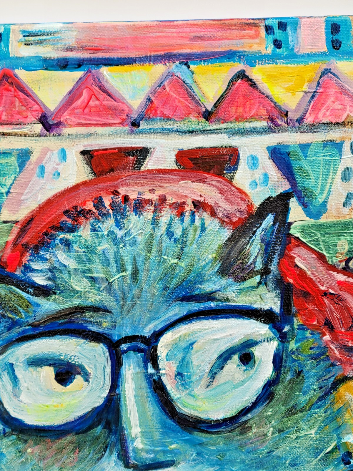 Melissa Bollen ALLEY CAT Original Painting on Canvas SIGNED 20×16 Art ⭐FREE SHIP