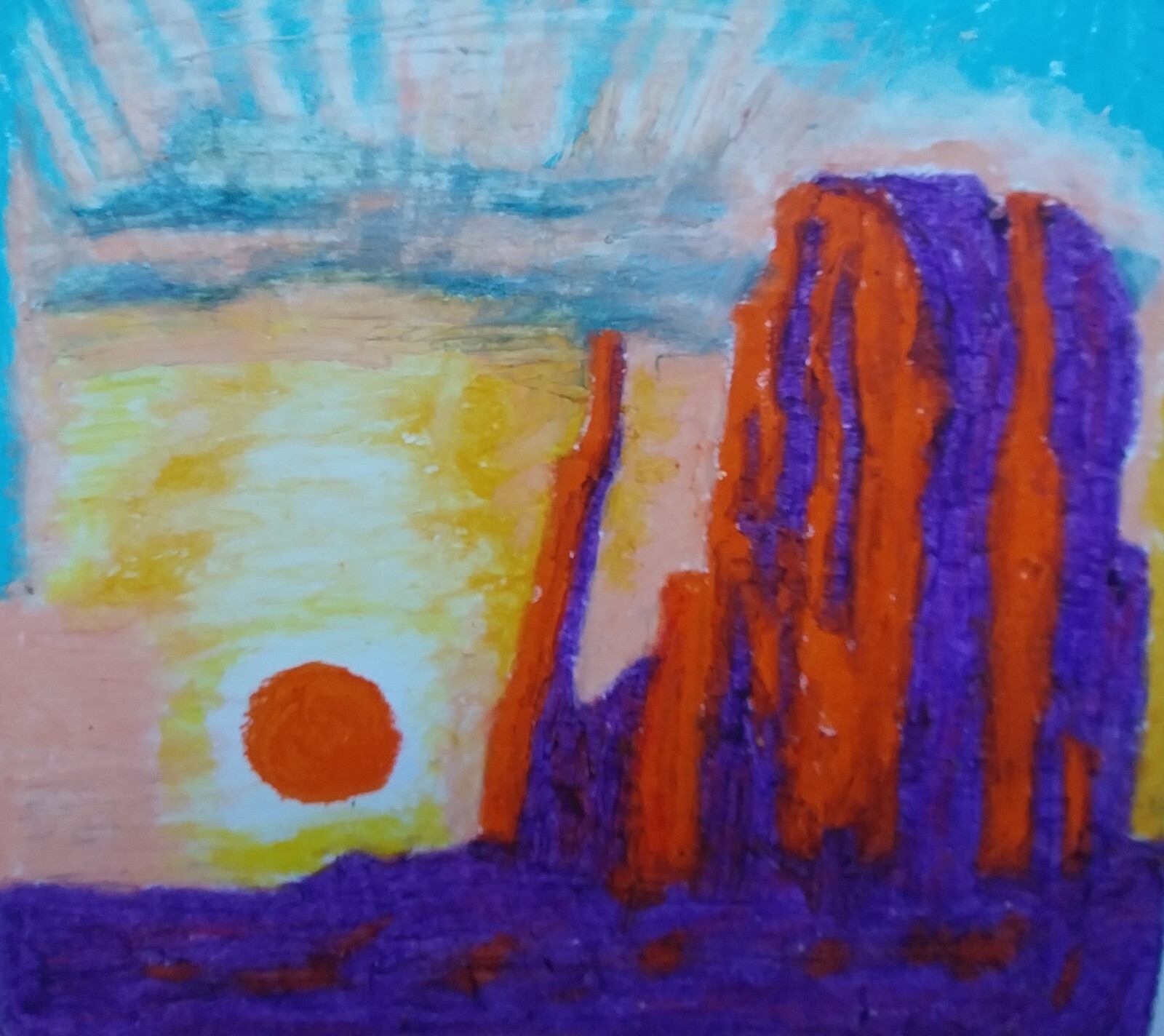 Original signed art pastel painting Desert Sunset earlier works Schlepp COA