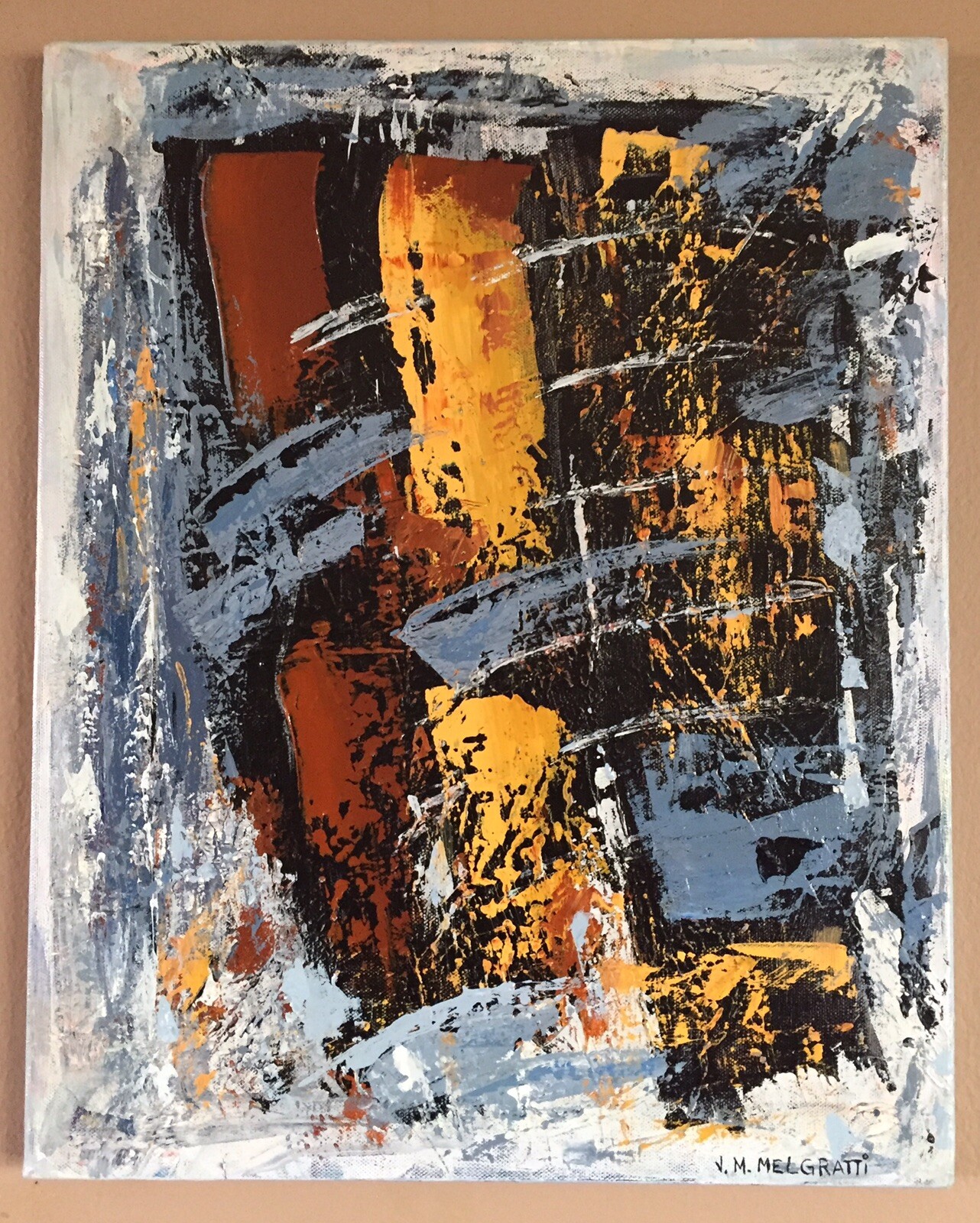 Acrylic Original Painting On Canvas “Inercias” 16″ x 20″