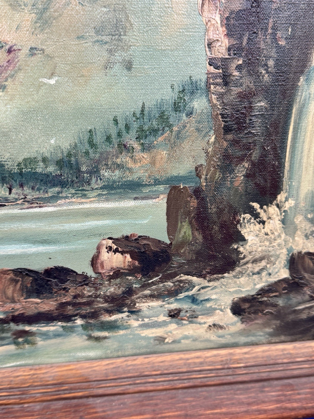 C.1930 BESSIE KENNEDY Oil Painting Original Label 20″x16″ Hardangerfjord, Norway