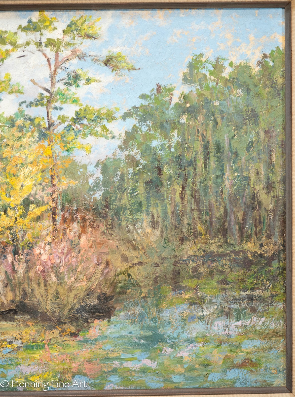 Beautiful Florida Impressionist Landscape Painting by Linda Hauser Cypress 23×29