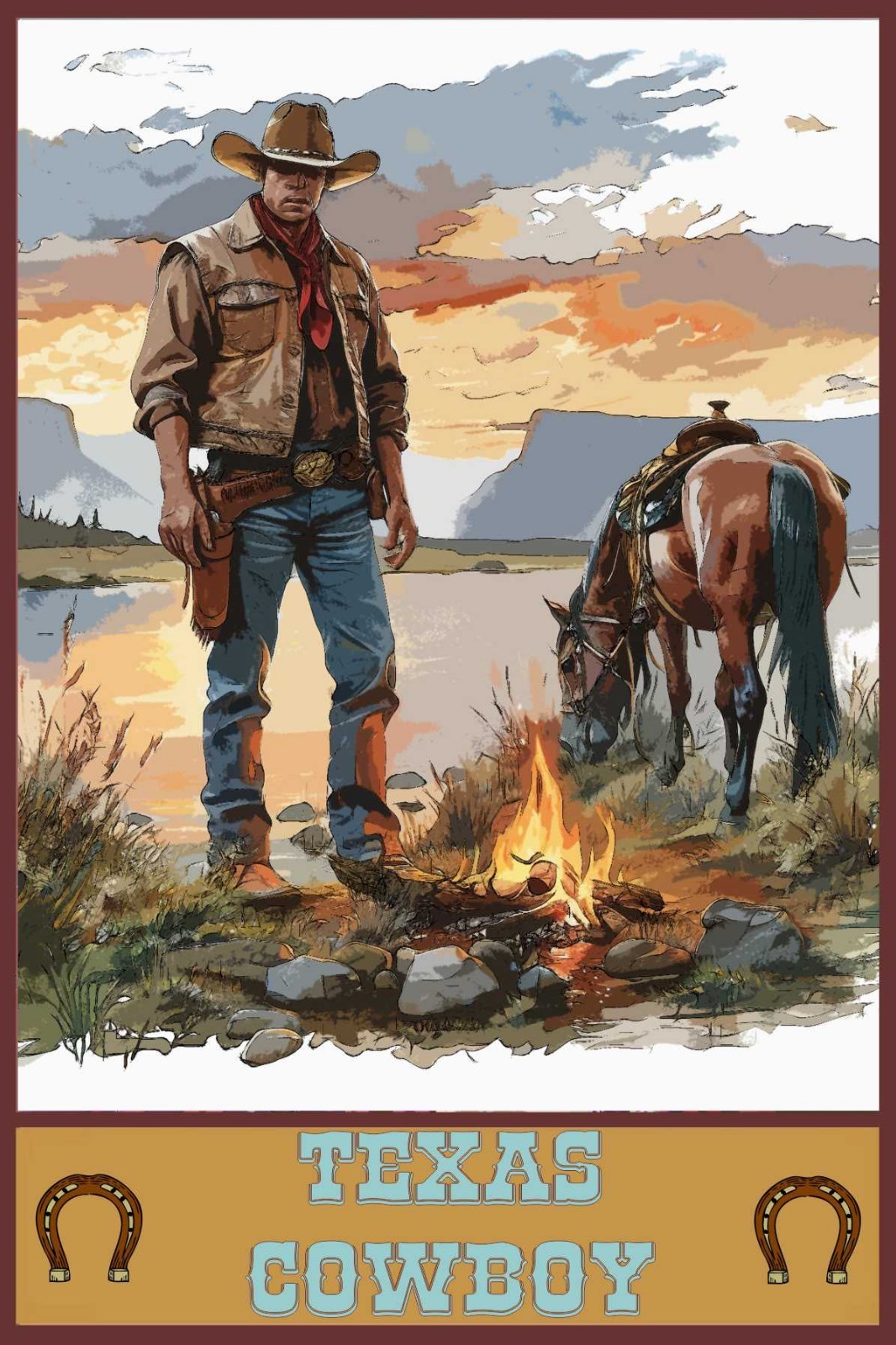 Wholesale Lot Of 8 Texas Cowboys Travel Posters All Diffrent Art can Resell