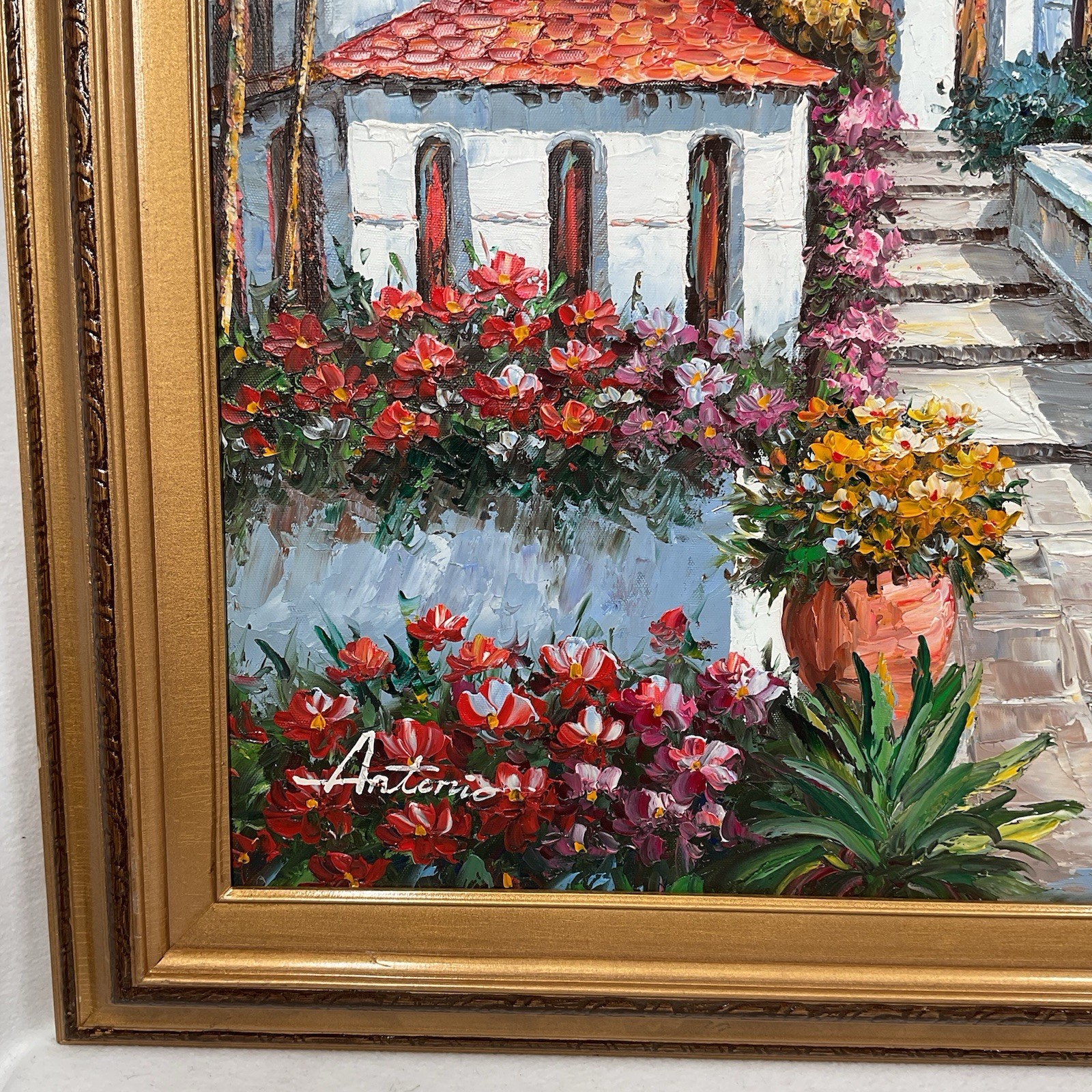 Antonio DiViccaro Original Impasto Oil Painting Large Mediterranean Landscape
