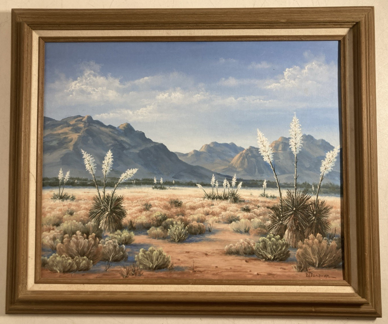 Vintage Original Oil Painting Southwestern Desert Mountain Landscape Signed