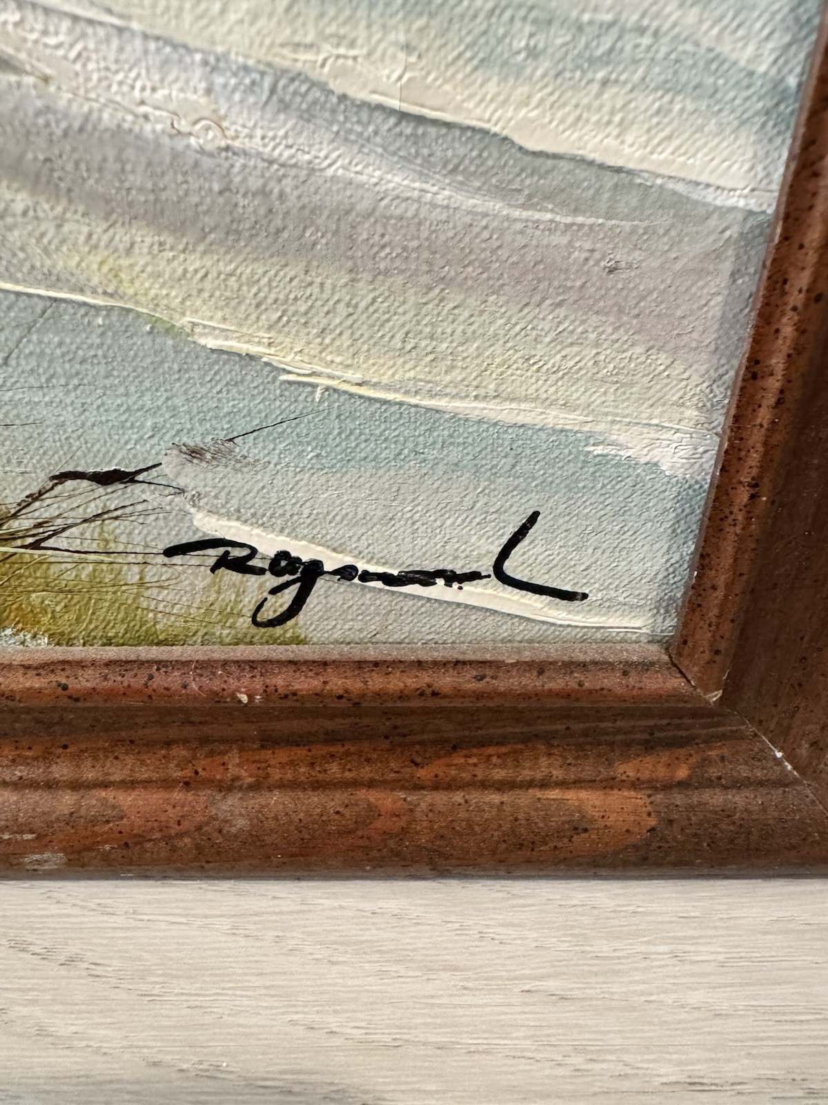 Authentic Vintage 1970s R. Raymond Coastal Lighthouse Oil Painting (Spectra)