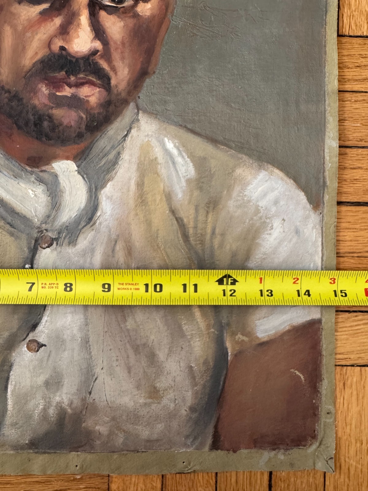 Vintage C.1940 Portrait Oil on Canvas Man Yellow Hat Attr Jean Schweckler 21×15