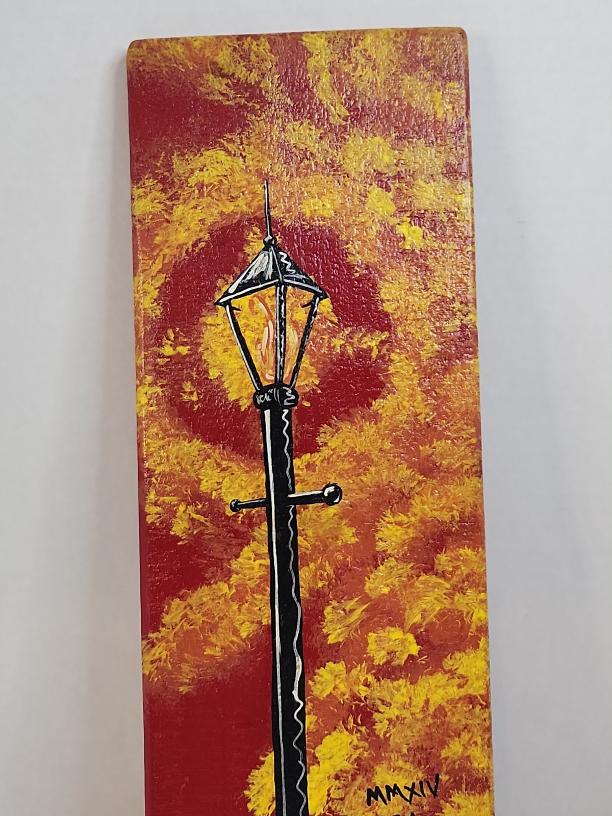 Original 2014 New Orleans Street Lamp Painting J Hurt Signed N.O. LA Art Panel