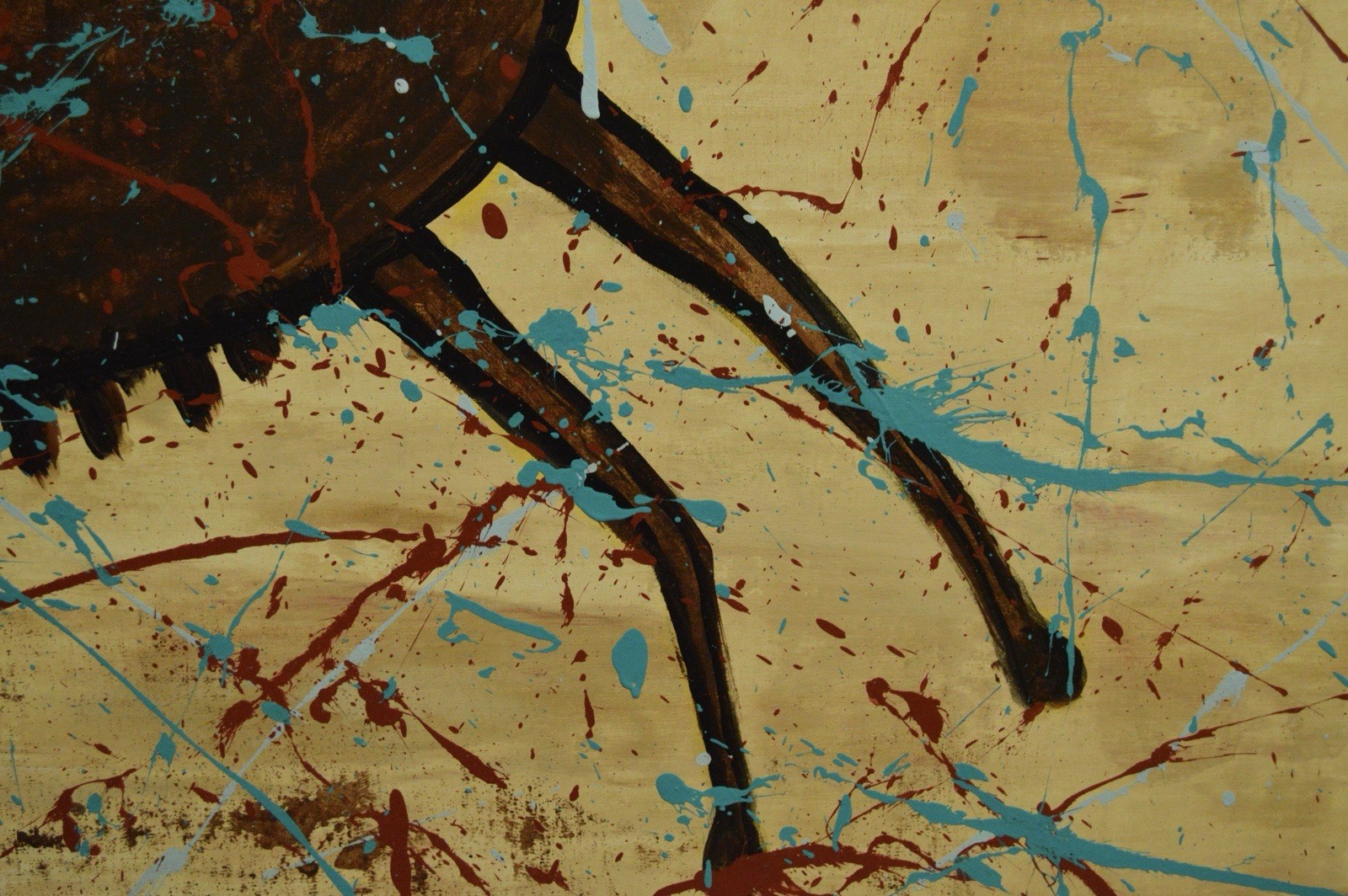 Jackson Pollock Original ￼Giant Canvas Painting 81”X62” (6 Foot 9 inch) Abstract