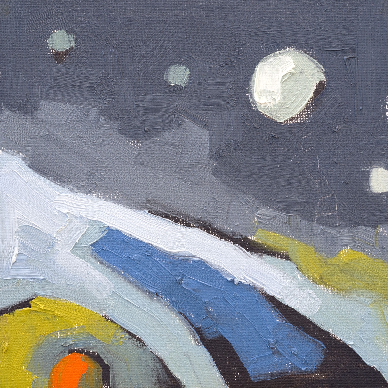 Small Modern Semi Abstract Landscape Original Oil Painting 8×8 Aldo Cherres Art