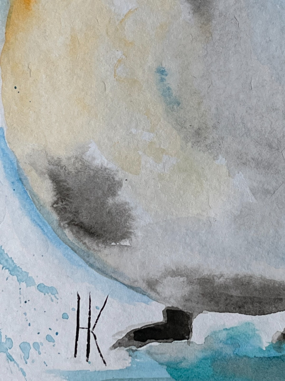Penguin Painting Animal Original Art Wildlife Watercolor Wall Art 8 x 12 inches
