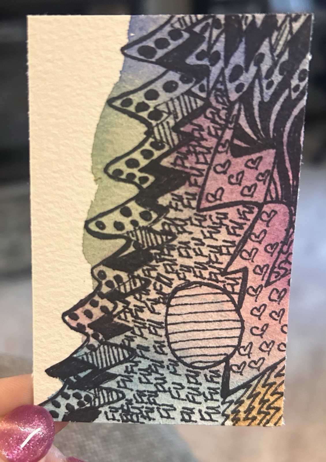 ACEO Childs Play Watercolor And Ink Painting Original By Sasha Lehto