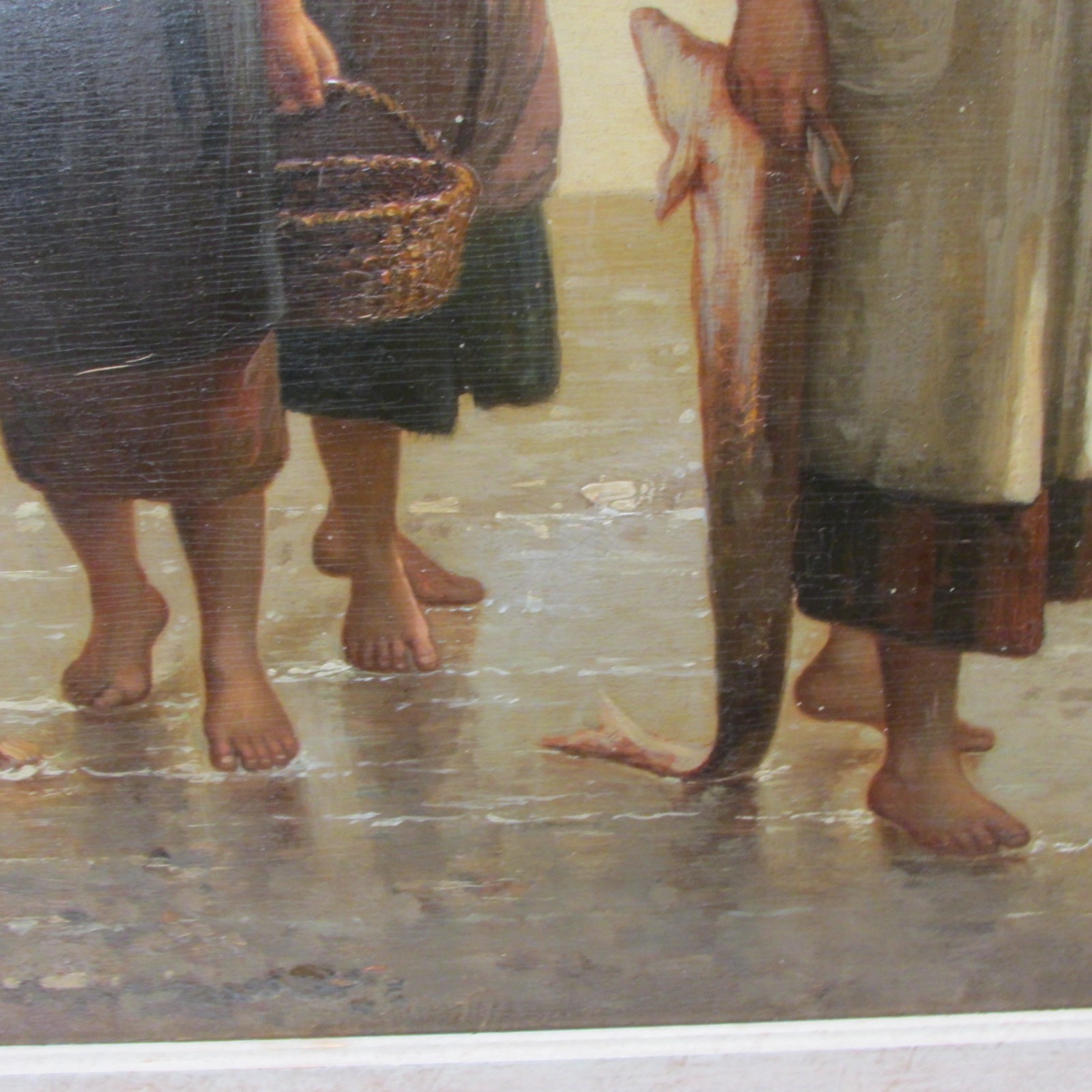 19th century oil on board painting of women by Vincent Stolenberg Lerche