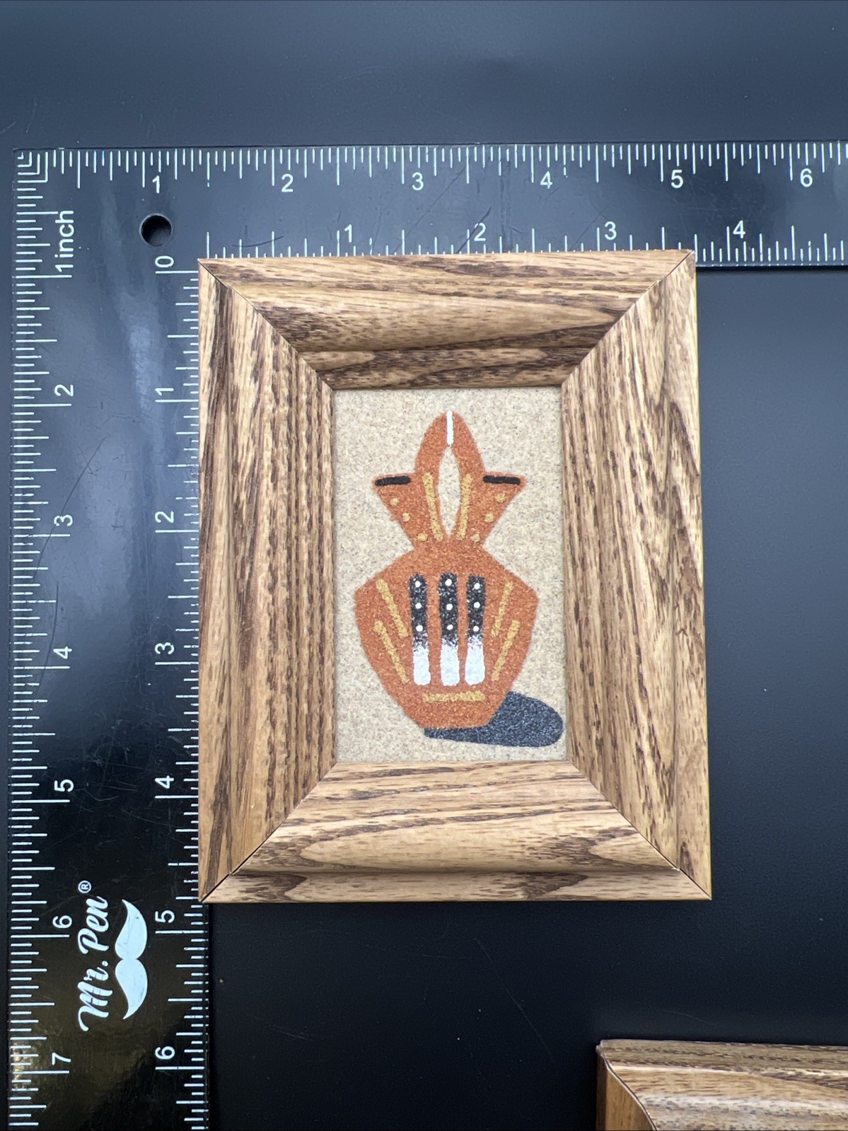 Vintage Framed Miniature Oil Painting Set of 3 Southwestern Pottery 3.75″x4.75″