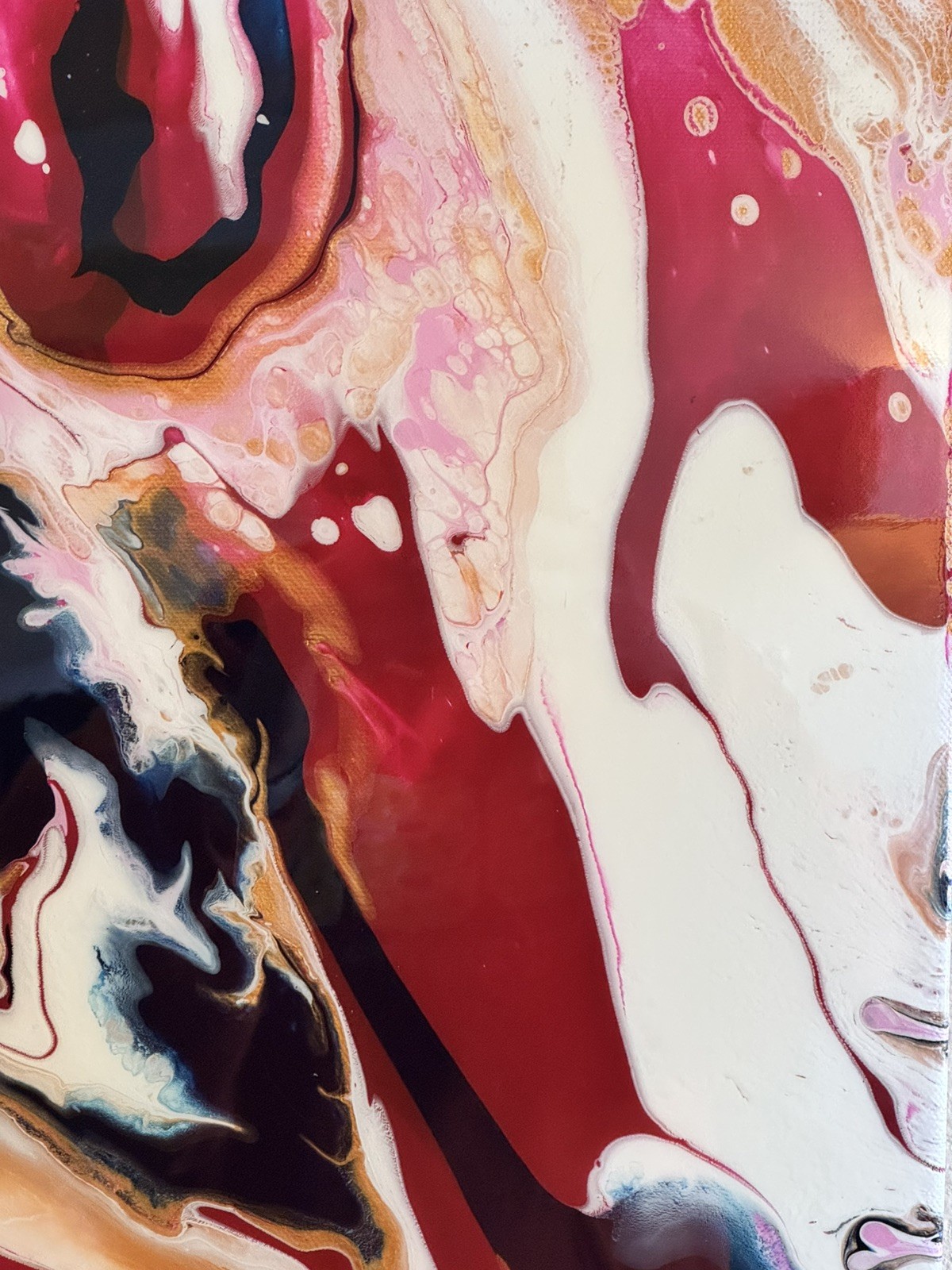 Original Abstract Acrylic Pour Painting On Canvas 20×20 Signed/Dated 2017