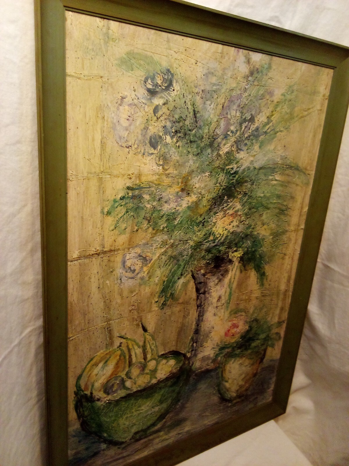 Original Gideon Art! Honolulu Artist Mixed Media Painting 1940s, Tip Freeman