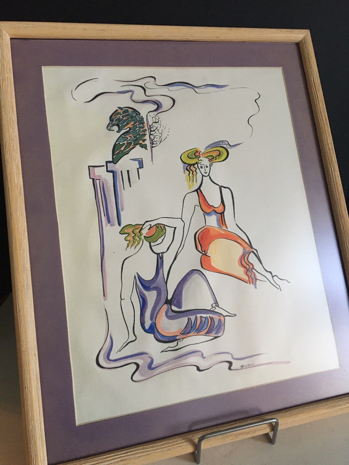 Original Signed Watercolor Framed Painting 21.5″ x 18″