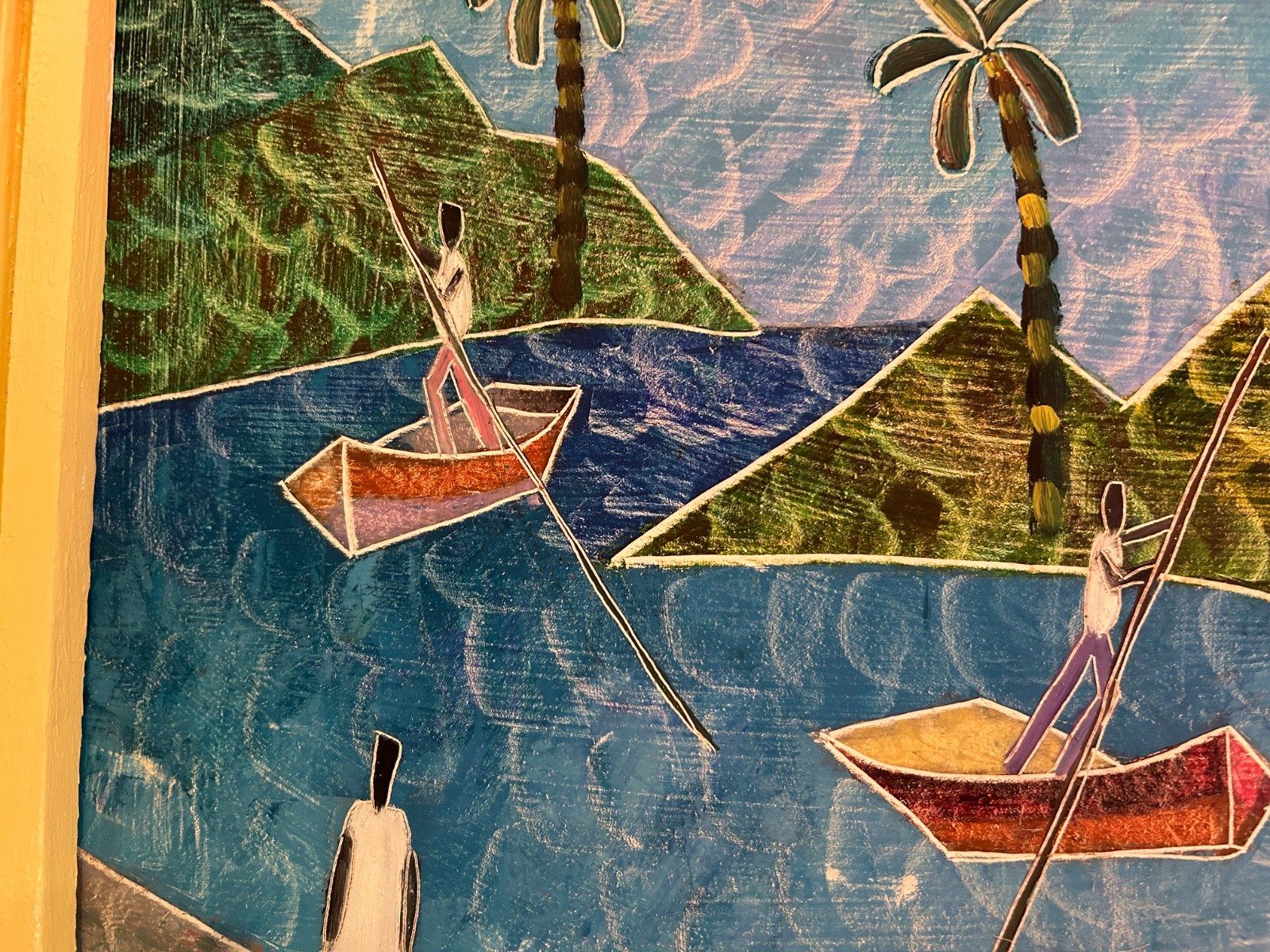 Sale Vintage Haitian Haiti painting on Masonite Board by Joseph Cameau 12x 16