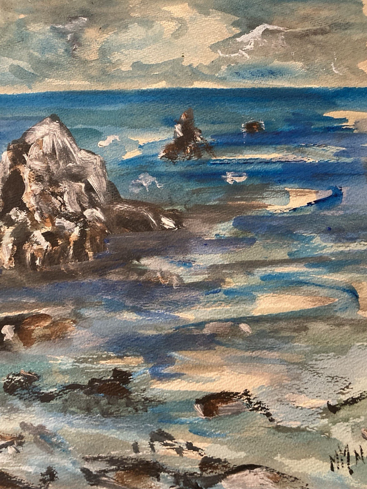 California Watercolor Well Done Mystery Artist Signed M M Novak 1970’s-1990’s?