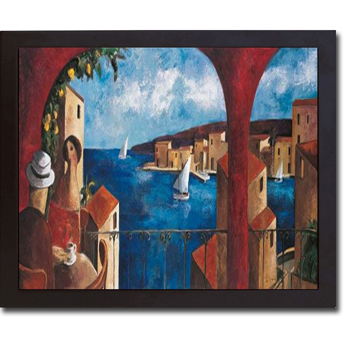 Black Floater-Framed Tardes Calidas by Lourenco Canvas Giclee Art (20 x 26 in)