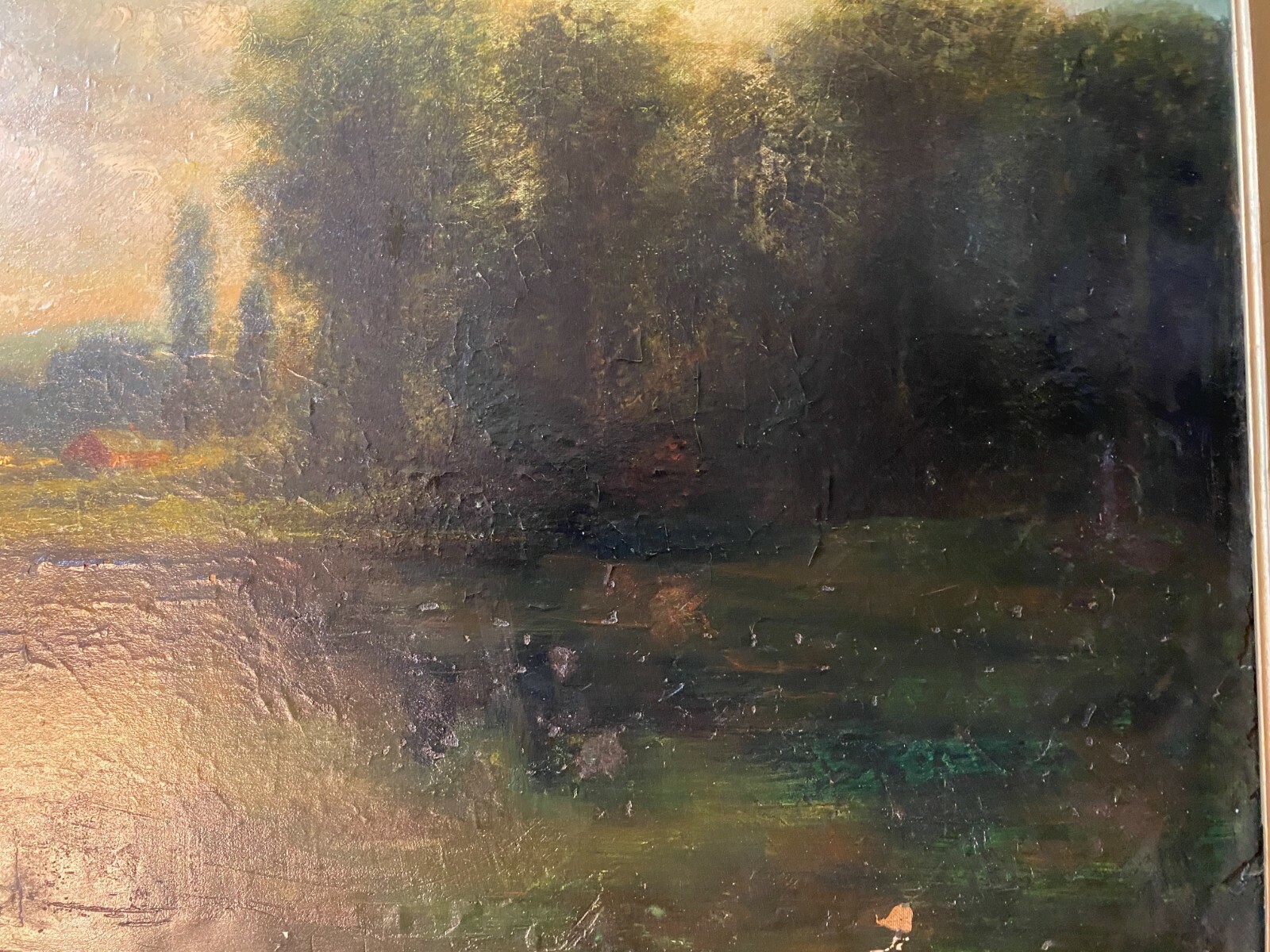After Hudson Mindell Kitchell “Nocturne Landscape Scene” Oil Painting – Framed