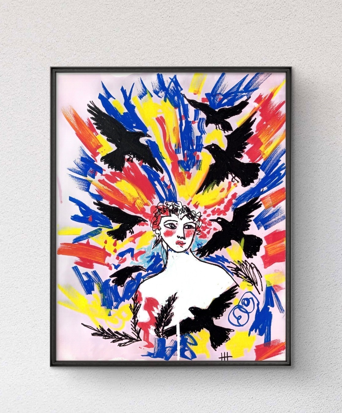 Hand Painted Portrait Expressionist Acrylic 11×14 Canvas, Holly Hammond