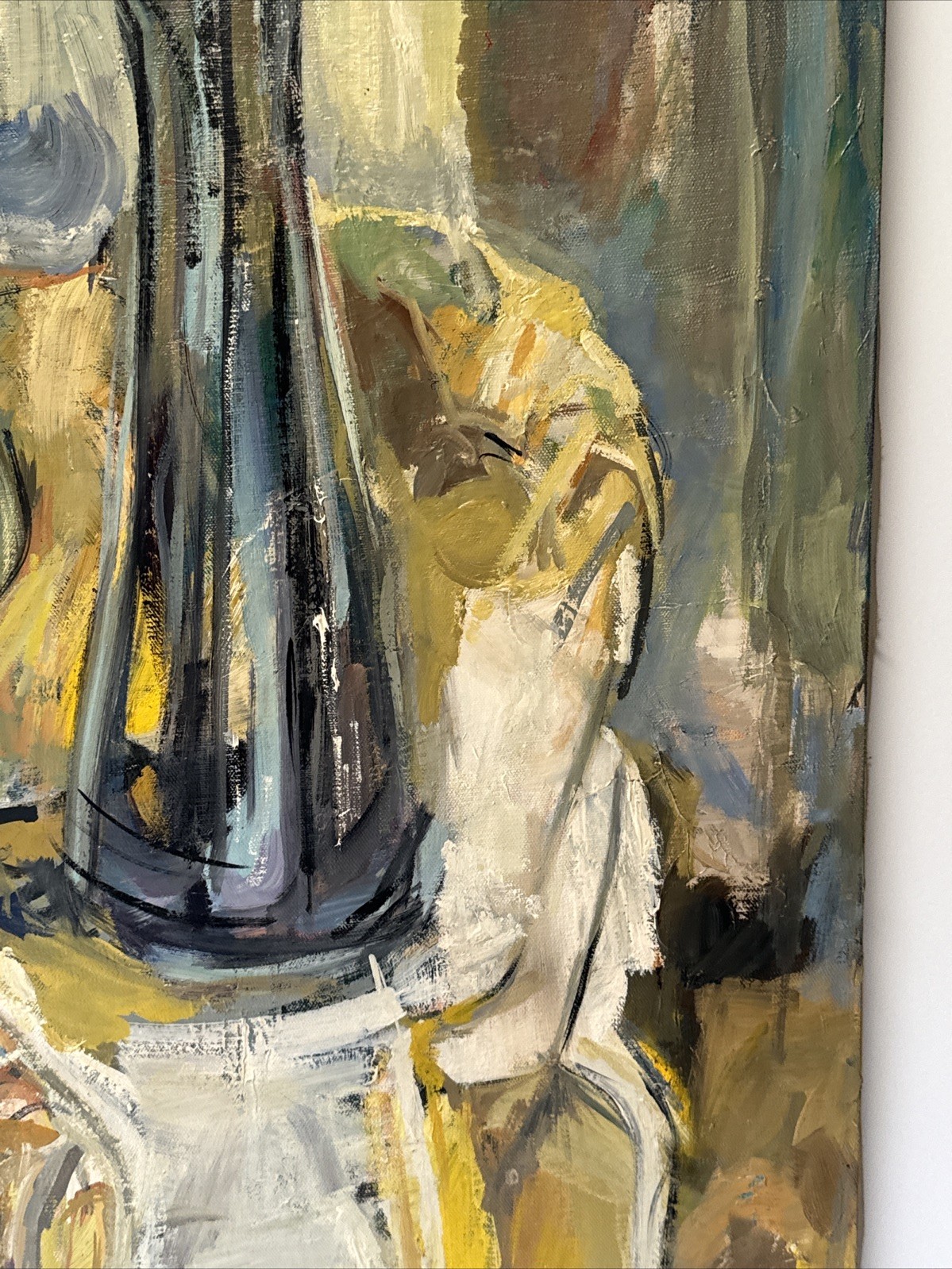 MID CENTURY PAINTING ABSTRACT STILL LIFE MODERNIST LARGE OIL CHARLES KELLER OIL