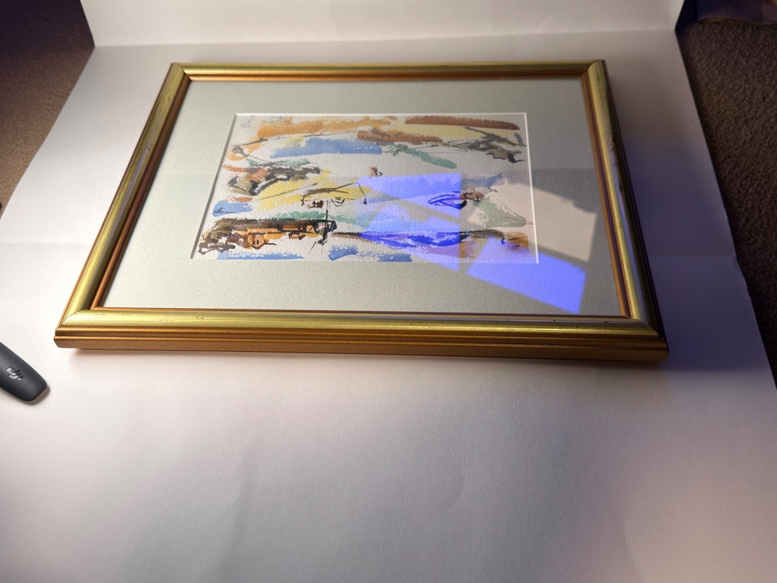 Ted Davis Signed 1954 Coastal Harbor Watercolor on Monhegan Island Modernist