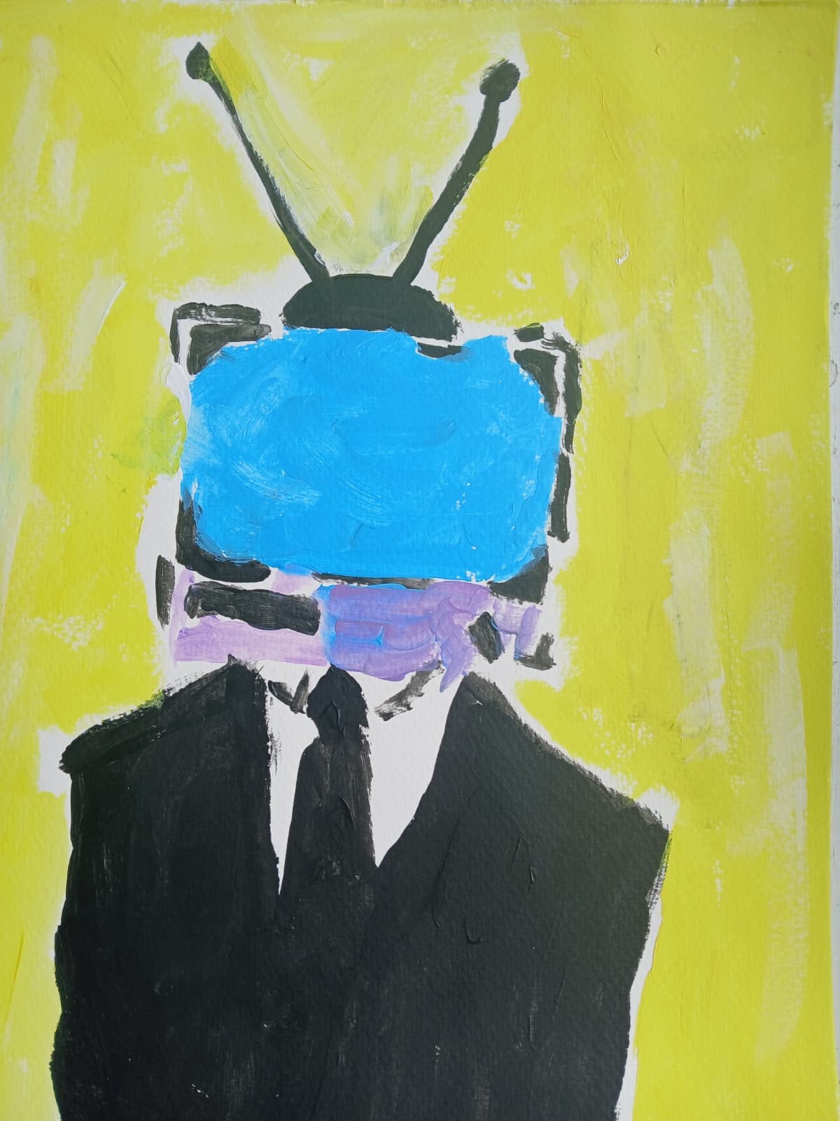 Abstract Expressionism 11 x 14 Watch out Colorful Painting Modern Street Art