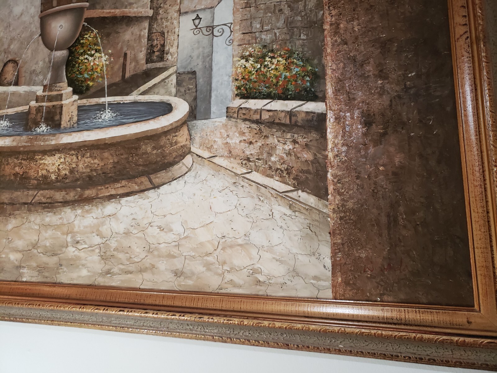 Large William Constable Adam (1846-1931) California Artist-Oil Painting Fountain