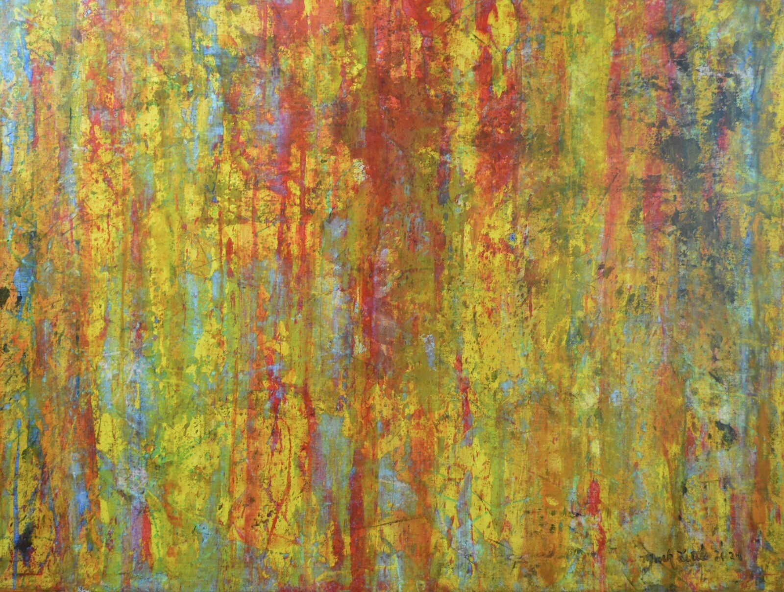 Gerhard Richter style Professional Painting 84”X62” (7 Foot) Abstract Modern XL
