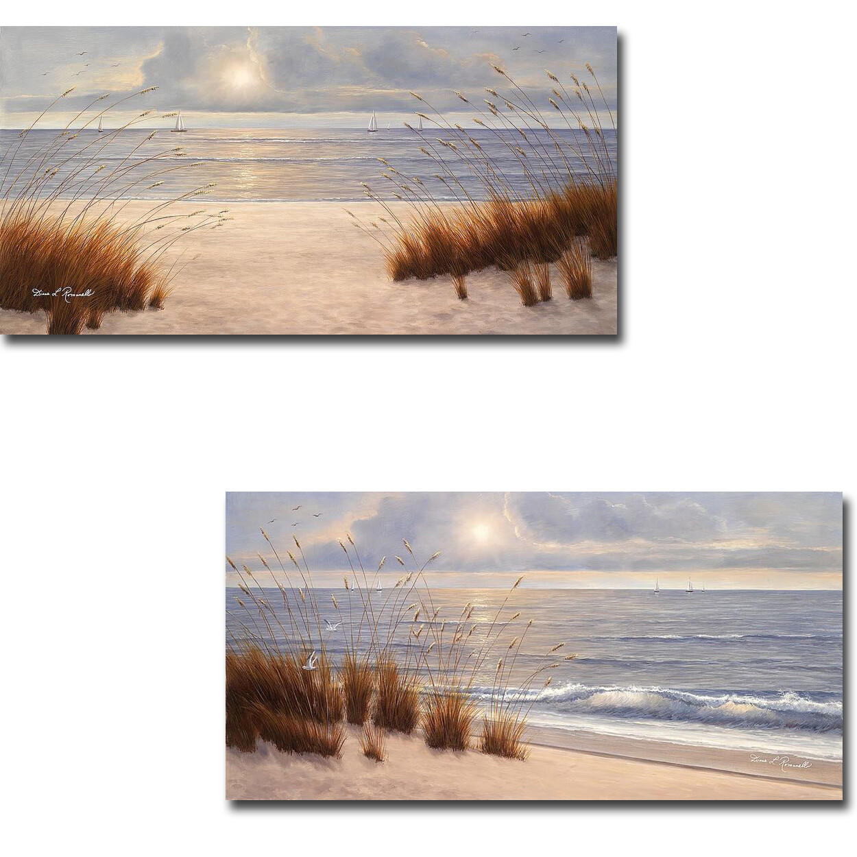 Beach Days & Seashore by Romanello 2-pc Gallery-Wrap Canvas Art Set (12 x 24)