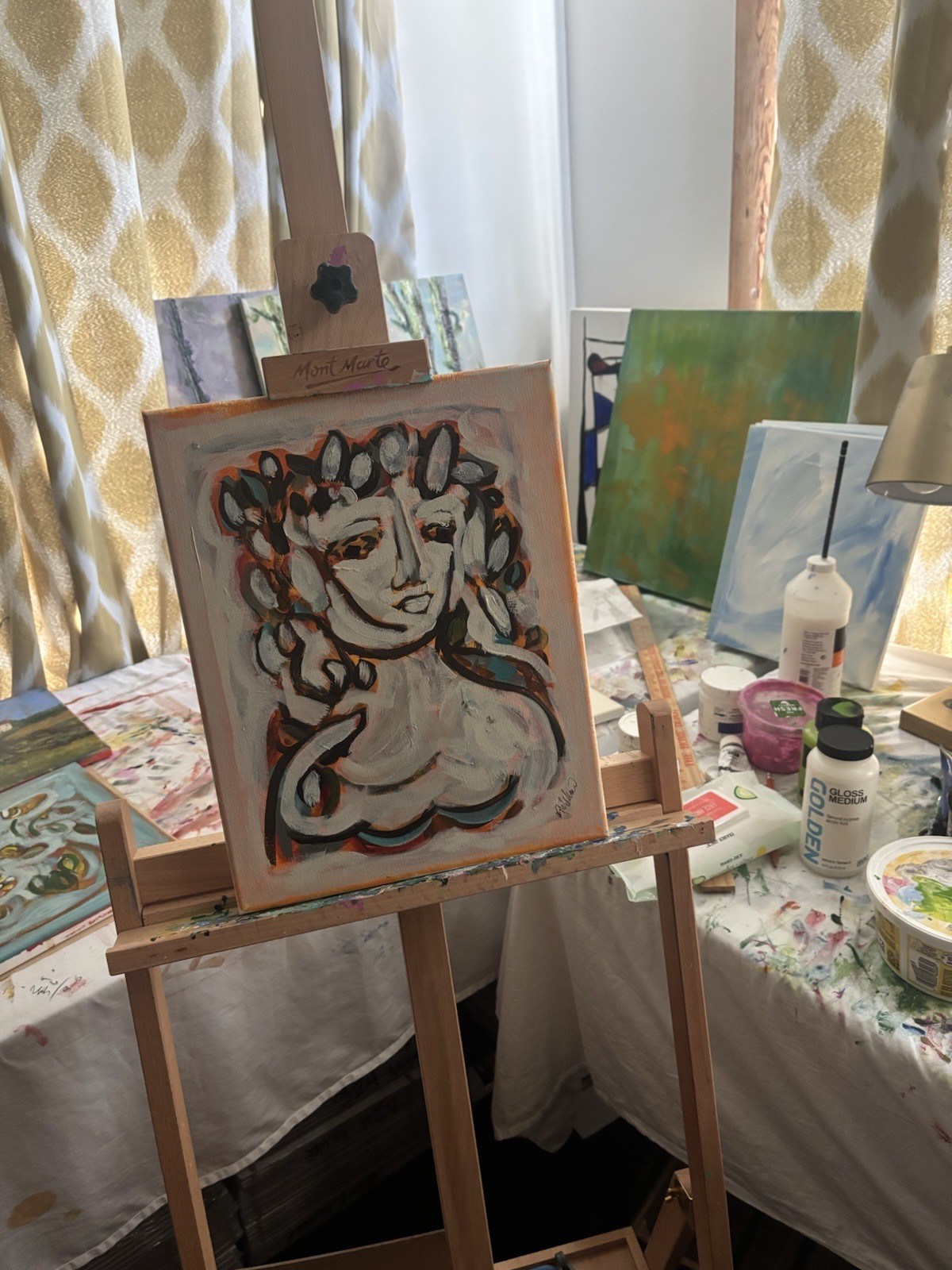 Woman Abstract Painting Original 11×14 Canvas Wall Art Mother