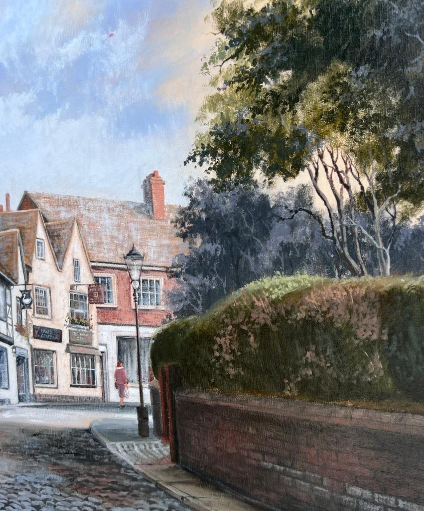 Mermaid Street Rye East Sussex England Landscape Oil Painting Artist Signed Art