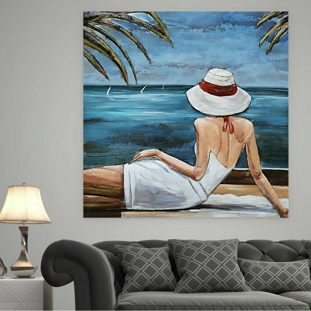 Blue Sky Ocean Beach Canvas Classic Fine Art Artwork Home Office Decoration DEAL