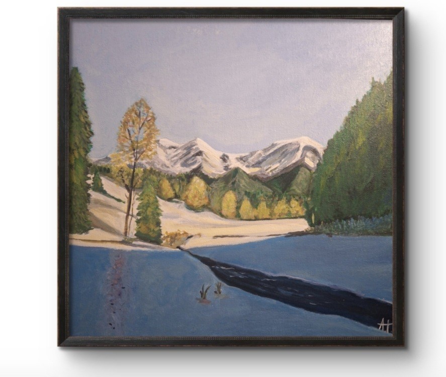 Original Signed 10×10 Acrylic Landscape Panel Painting Impressionist Home Decor