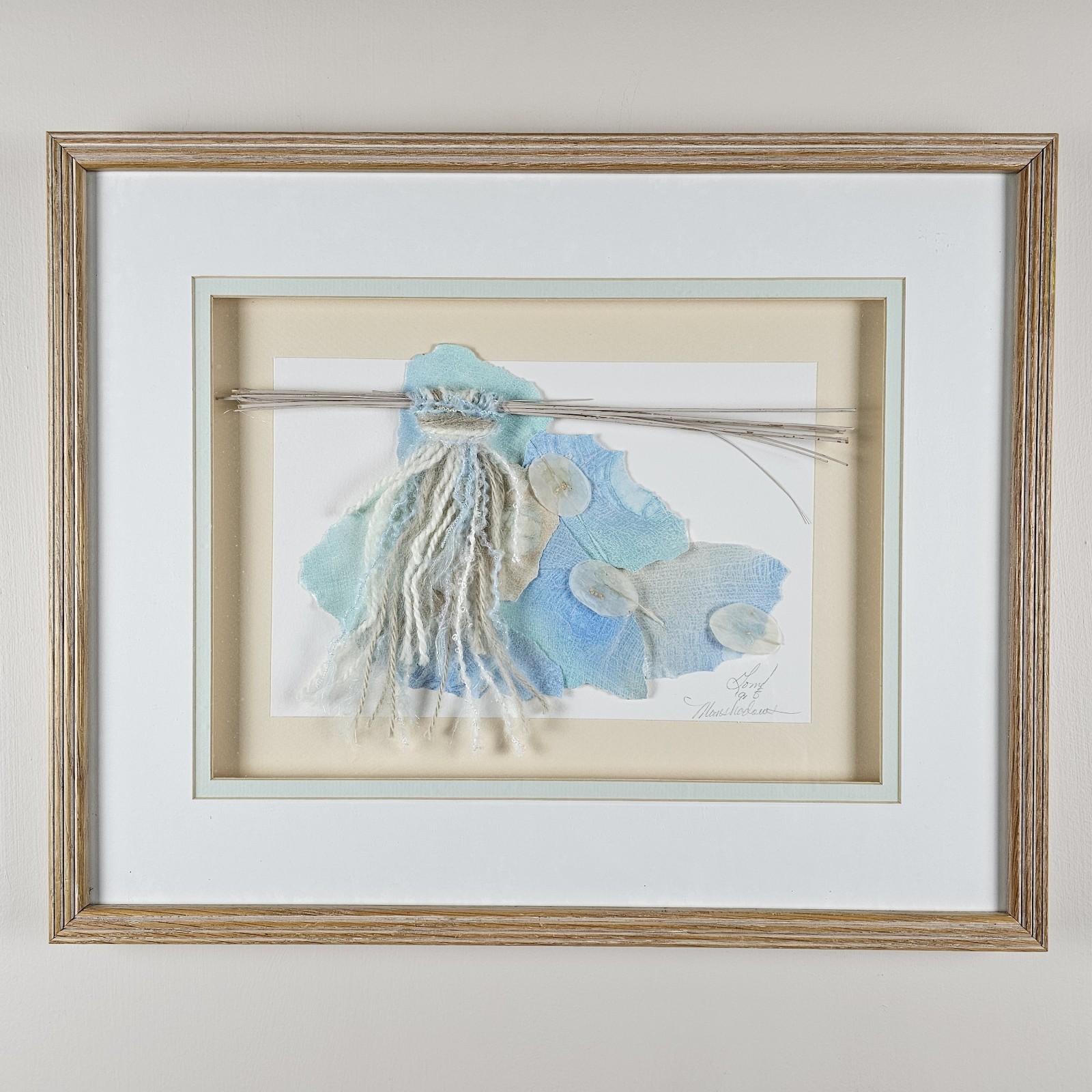 ART – Vintage Original Signed Multimedia Watercolor Abstract 21×17 Framed Art