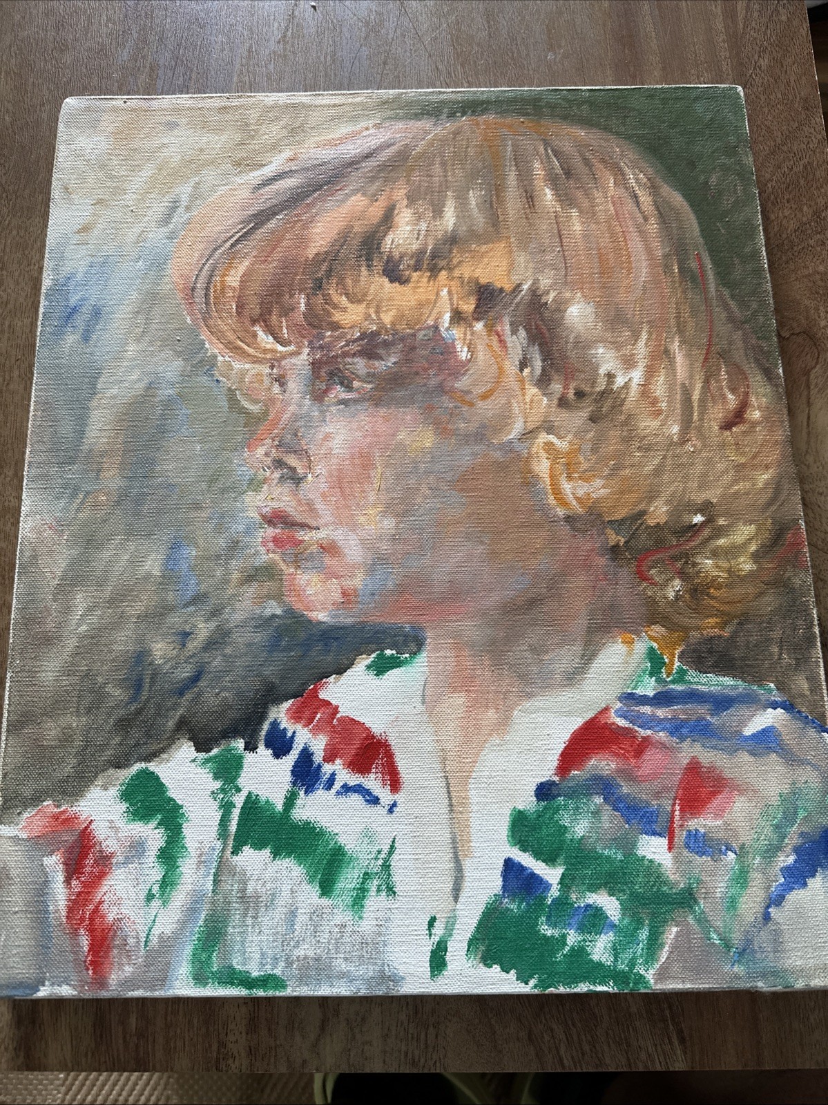 Original Oil Painting Frame Children 1978 Signed Rohutson