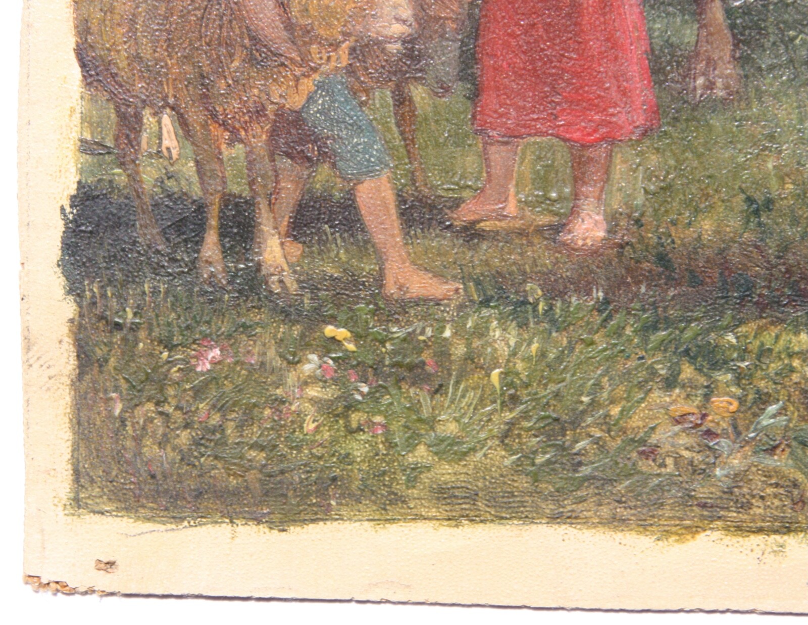 Children with Cows & Sheep in an Idyllic Mountain Landscape, Painting, 19th century