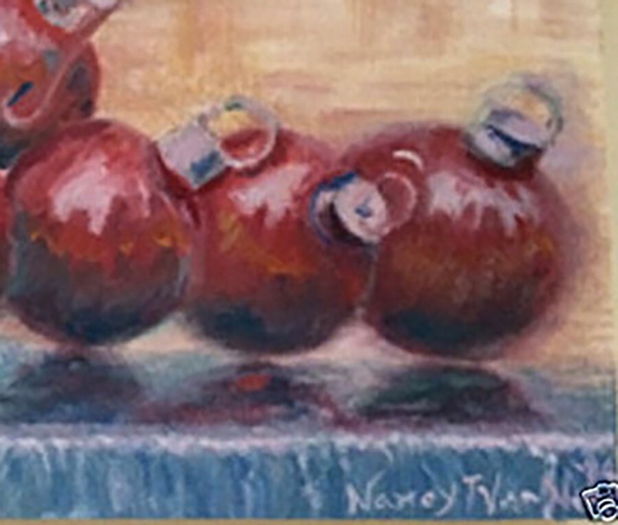 Red, Original Oil Painting, Framed Art, by Van Ness