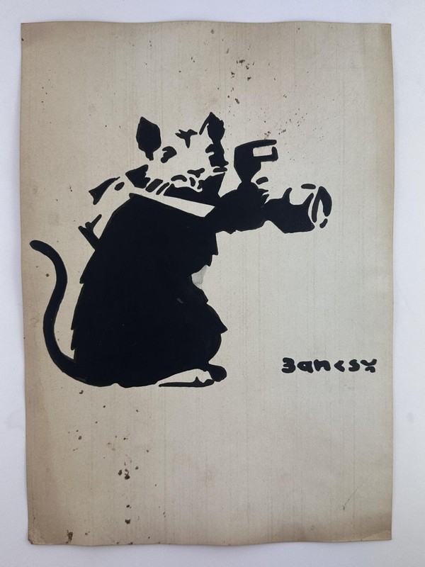 Banksy COA Art Painting Original Drawing Vintage Signed