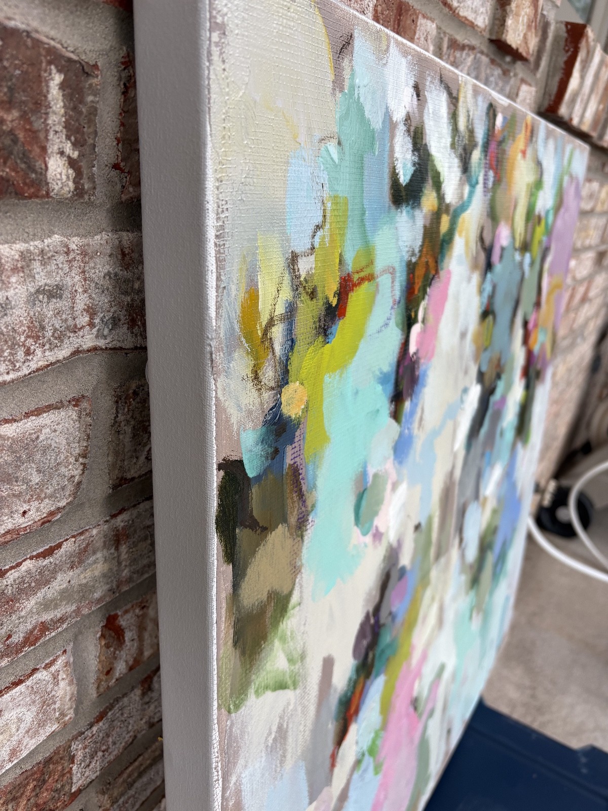 Original Signed Laura Park Abstract Painting “Lincoln Park” 30″ x 30″ Canvas