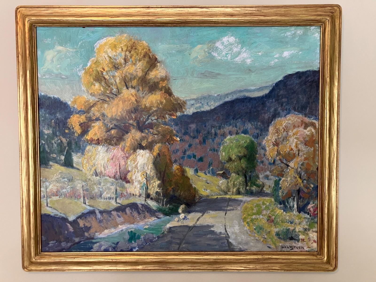 Charles W. Dahlgreen “The Canyon” Original Oil Painting, Hand Carved Husar frame