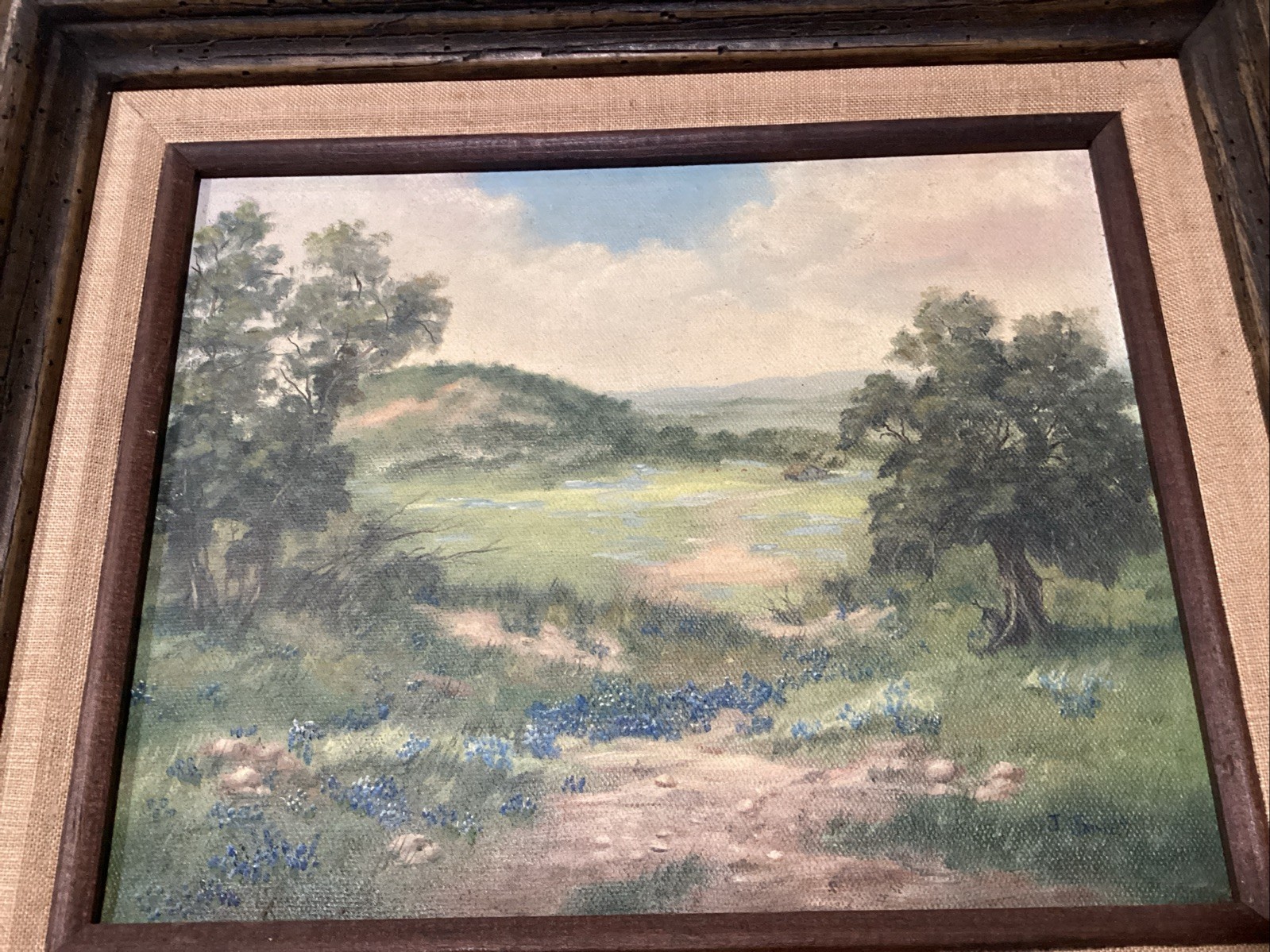 Pair Original Texas Bluebonnet ~ Windmill Paintings ~ Texas Hill Country Artist