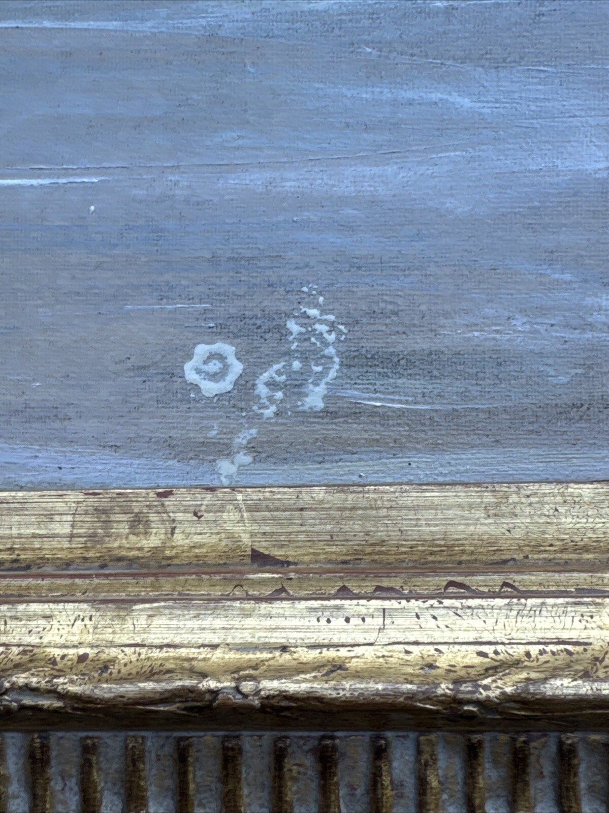 ANTIQUE COASTAL PAINTING BEACH WAVES 1920’S ESTATE STAMPED SIGNATURE MYSTERY SEA