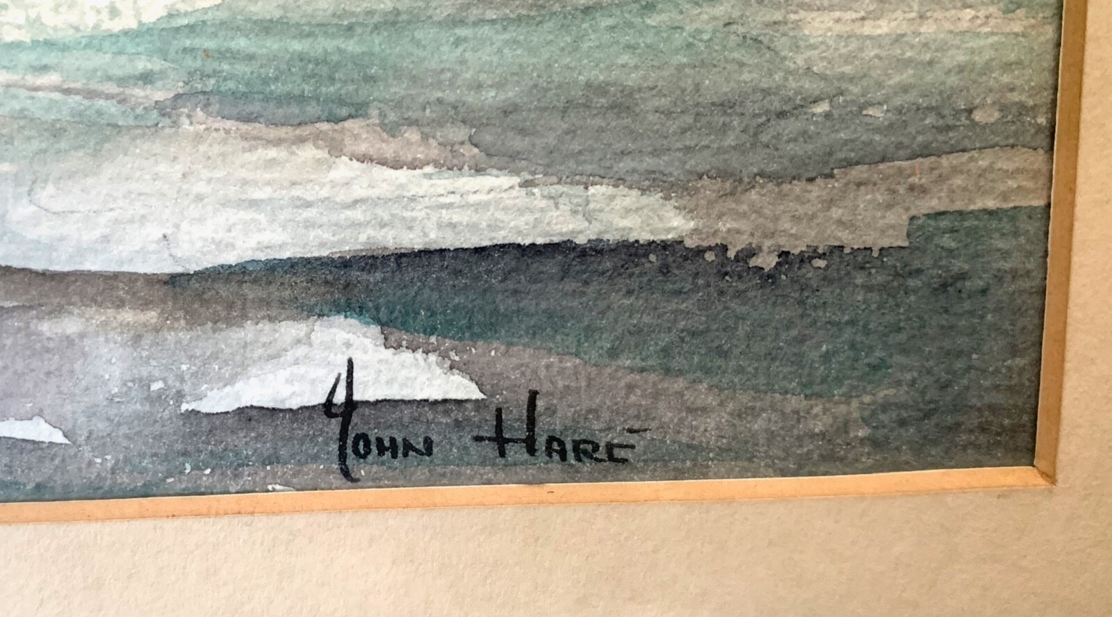 Signed JOHN(Cuthbert) HARE Watercolor PAINTING Titled ‘CLEARING FOG’ Dock/HARBOR
