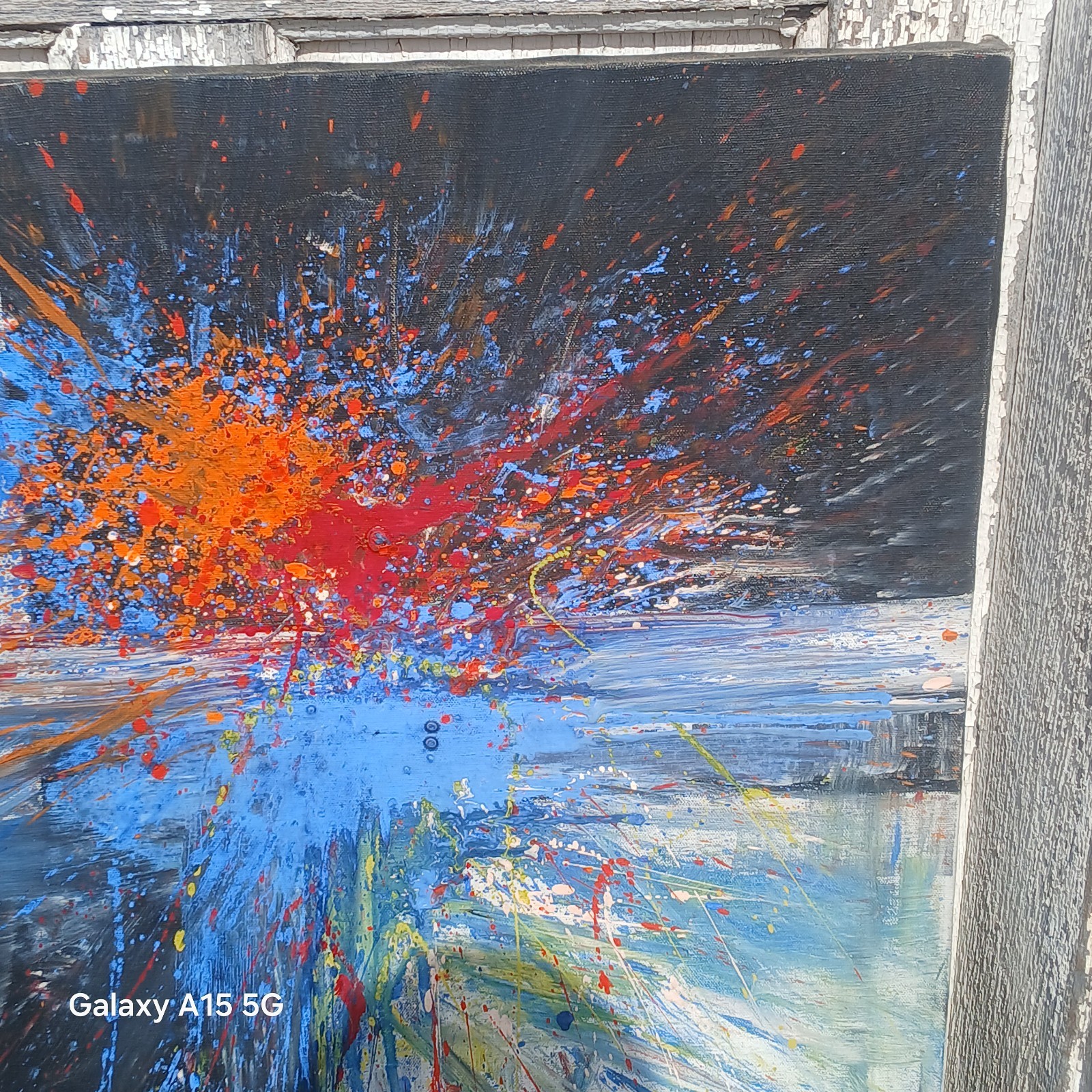 Modernist Abstract Acrylic on Canvas 22×28 In