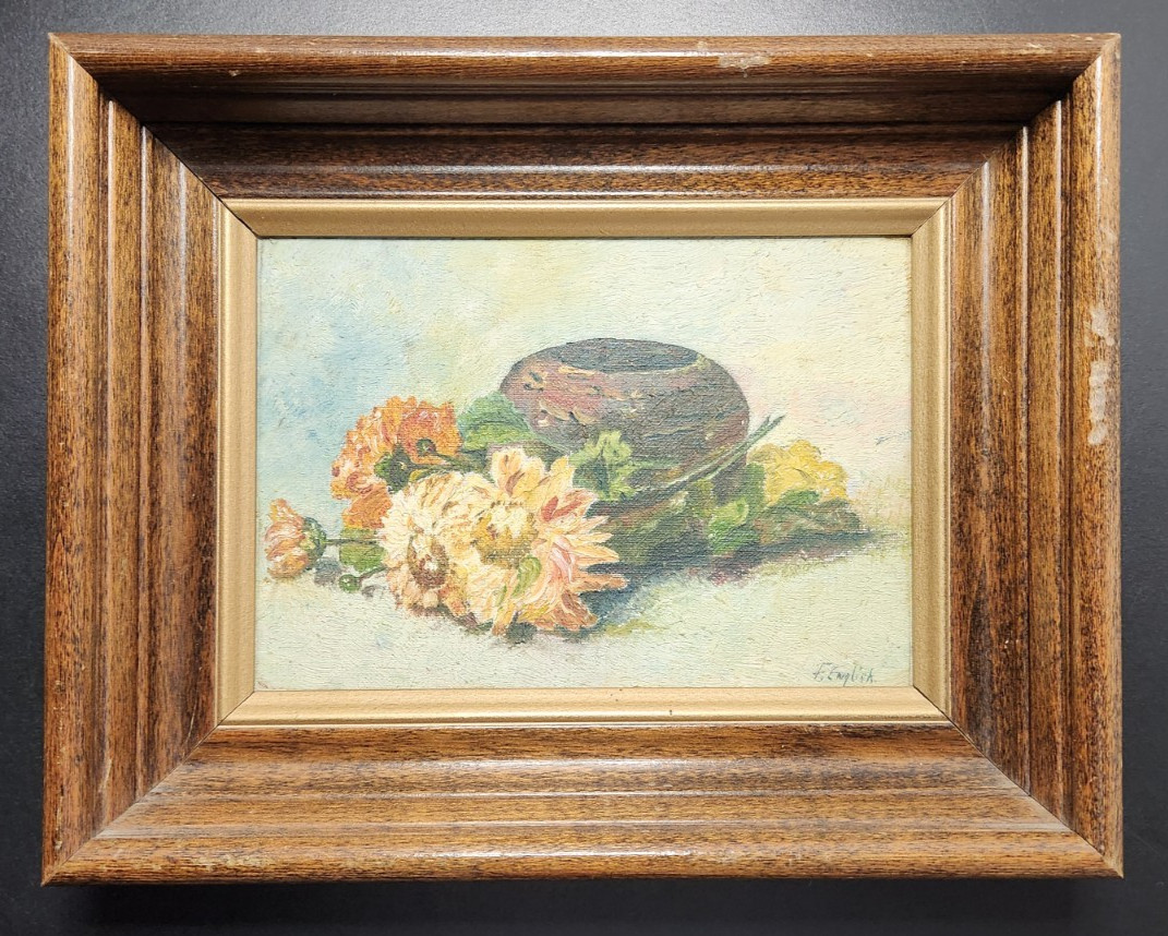 Vintage Still Fruit Framed Signature F. English